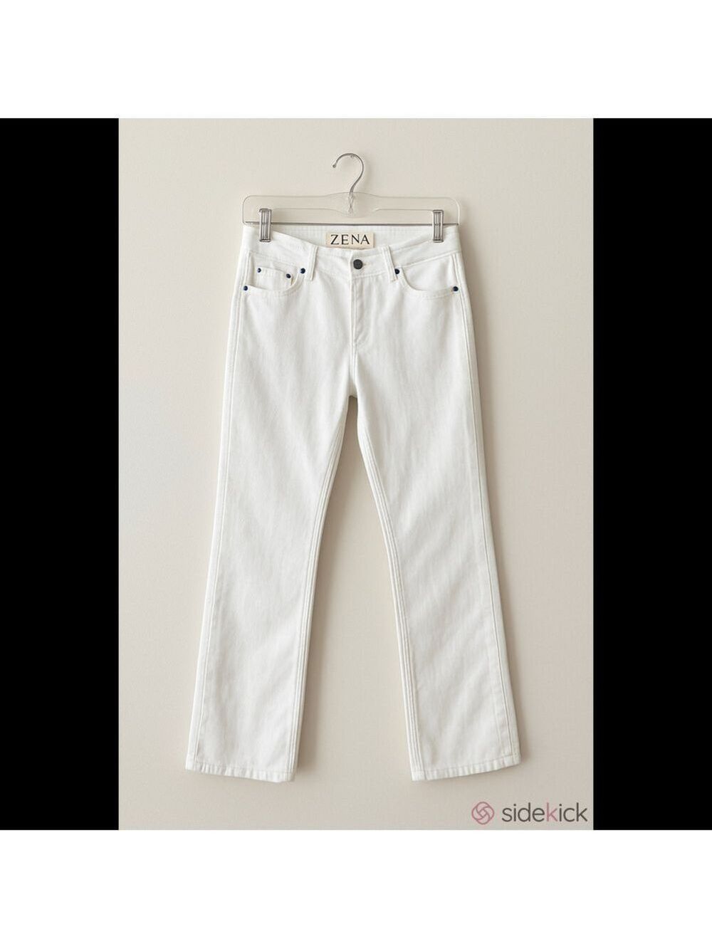 Zena Women's White Straight Leg Jeans